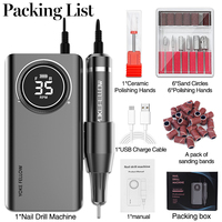 Wiertarka do paznokci 35000 RPM akumulator do paznokci polerka do maszyna do Manicure elektryczna wiertarka do paznokci wiertarka do paznokci z ekran LCD 6